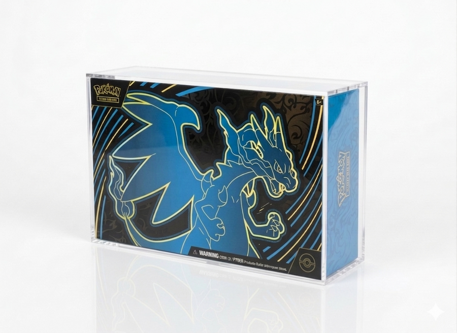 UV Resistant Magnetic Pokemon Mega Charizard UPC Acrylic Display Case acrylic display case
